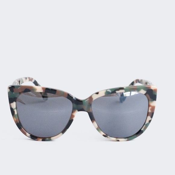 PRISM Italy Mirror Gray Lenses Cat Eye Camouflage Frame Acetate Sunglasses - Picture 13 of 13